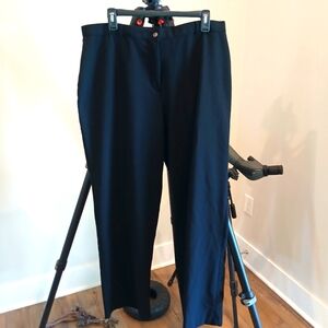 Plus Size 16 straight leg black slacks. No pockets. Black. 30" inseam.